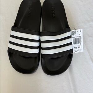 Adidas Unisex Adilette Slides Sandals Beach Flip Flops Black / White NEW